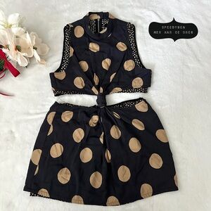 Proenza Schouler Polka Dot Cut Out Top Mini Dress size 10